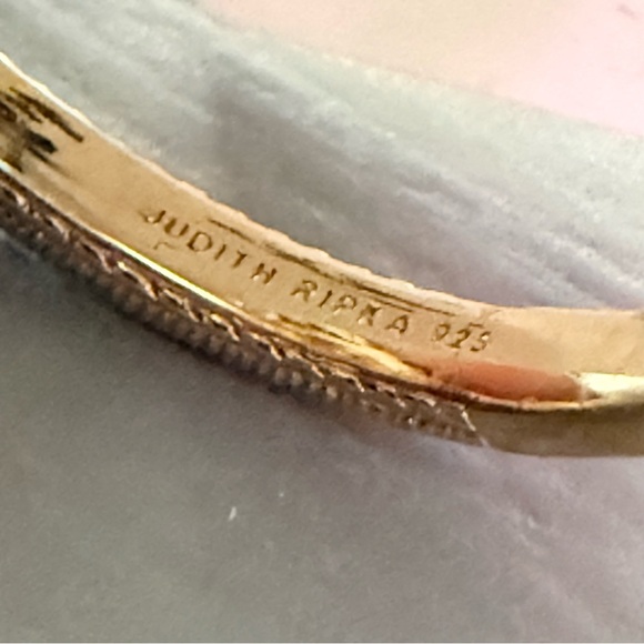 Judith Ripka 14K Gold Clad 925 Sterling Silver Ring Size 10.75 NEW - Picture 7 of 11